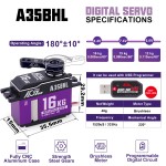 Original AGFRC Metal Gear 0.08Sec Brushless 16kg-cm High Torque Mini Digital for 1/12 Scale RC Cars